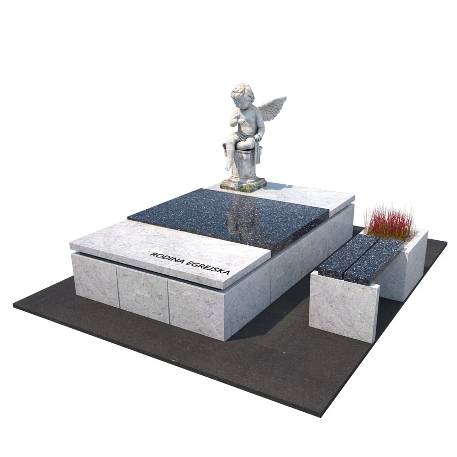 Jednohrob Premium J07 - mramor Bianco Carrara